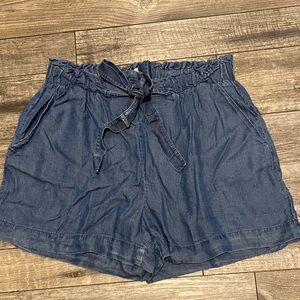 Paper bag style  blue shorts